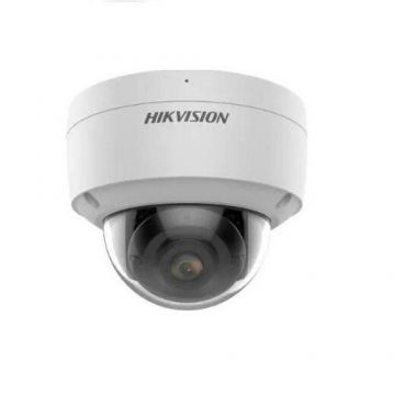 Camera supraveghere ColorVu IP Dome Hikvision DS-2CD2127G2-SU28C, 2 Megapixeli, Lentila 2.8mm, PoE Slot Card Microfon (Alb)