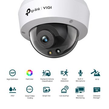 Camera supraveghere IP TP-Link Vigi 4MP IR 30m lentila 2.8mm PoE - VIGI C240I(2.8MM) Camera supraveghere IP TP-Link Vigi 4MP IR 30m lentila 2.8mm PoE - VIGI C240I(2.8MM)