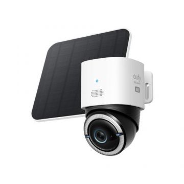 Camera supraveghere video eufy 4G LTE Cam S330, cu Panou Solar, 4K UHD Pan/Tilt, WiFi, AI (Alb)
