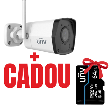 Camera UNV WiFi IP 2MP Smart IR 30M lentila 2.8mm IP67 slot card Microfon integrat + CADOU card memorie 64GB