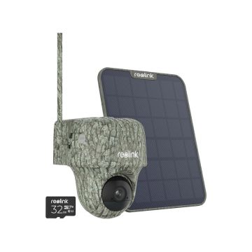 Camera video pentru vanatoare Reolink Ranger GO PT, GSM 4G, 4K, slot card, microfon si difuzor, PIR, IR invizibil 10 m, acumulator 6000 mAh + panou solar
