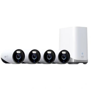 Kit Supraveghere Video Wired Cam E330 (Professional) Rezolutie 4K  AI Supraveghere 24/7 HomeBase 3 + 4 Camere Video  Alb