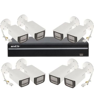 Sistem supraveghere IP exterior basic Dahua ACV-B8EXTIR60-8MP-M 8 MP, 3.6 mm, IR 60 / lumina calda 50 m, 8 camere