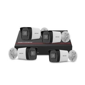 Sistem supraveghere IP exterior basic Hikvision 4EXTIR30-4MP-1TB-V2, 4 camere, 4 MP, IR 30 m, 2.8 mm, PoE, SSD 1 TB