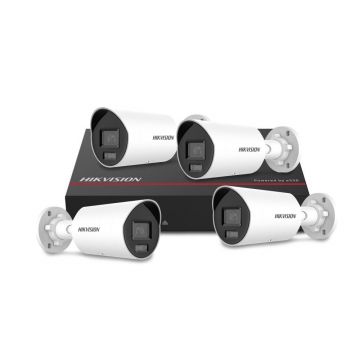 Sistem supraveghere IP exterior basic Hikvision 4EXTIR40-4MP-1TB-V2, 4 camere, 4 MP, IR 40 m, 2.8 mm, PoE, SSD 1 TB