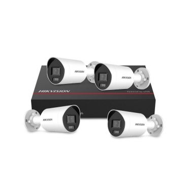 Sistem supraveghere IP exterior basic Hikvision 4EXTIR40-4MP-1TB-V5, 4 camere, 4 MP, IR 40 m, 2.8 mm, PoE, SSD 1 TB