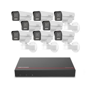 Sistem supraveghere IP exterior basic Hikvision 8EXTIR50-2MP-1TB, 8 camere, 2 MP, IR 50 m, 2.8 - 12 mm, PoE, SSD 1 TB