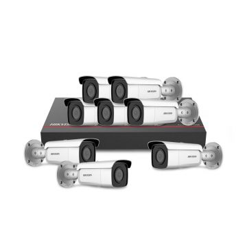 Sistem supraveghere IP exterior basic Hikvision 8EXTIR60-4MP-1TB, 8 camere, 4 MP, IR 60 m, 2.8 mm, PoE, SSD 1 TB