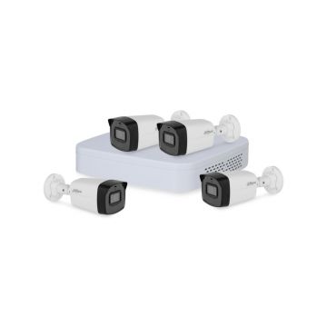 Sistem supraveghere IP exterior Dahua B4EXTIR30M-2MP-M, 4 camere, 2 MP, IR 30 m, 3.6 mm, PoE, microfon