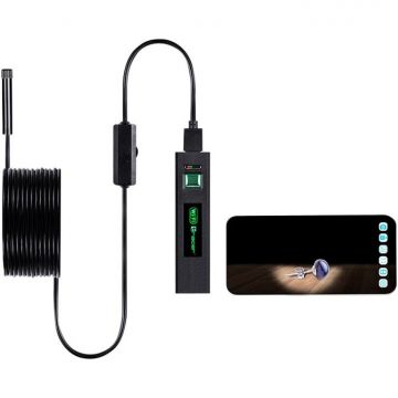 TRACER Camera pentru endoscop, Tracer HardWire 5m 8mm LED WiFi, USB, Negru