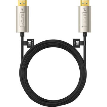 Cablu video Baseus HDMI Male - HDMI Male, v2.0, Optical fiber, 10m, negru-bej