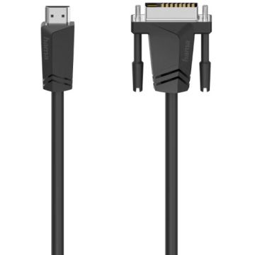 Cablu video Hama HDMI Male - DVI-D Dual Link Male, v1.4, 1.5 m, Negru