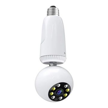 Camera de Supraveghere Tip Bec WiFi Techstar® PTZ, Full HD 1920 x 1080P, Vedere Nocturna, Rotire 360°, Control Prin Aplicatie Gratuita, Alb Camera de Supraveghere Tip Bec WiFi Techstar® PTZ, Full HD 1920 x 1080P, Vedere Nocturna, Rotire 360°, Control Prin Aplicatie Gratuita, Alb