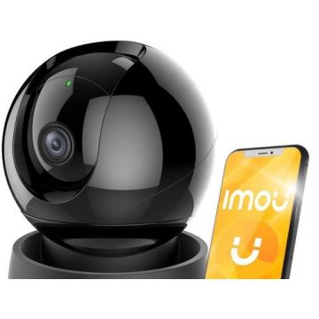 Camera supraveghere interior IMOU Rex 2D IPC-GK2DP-5C0W, IP PT, Wi-Fi, Active Deterrence, 5MP, 3.6 mm, IR 10 m, microfon, difuzor, slot card (Negru)