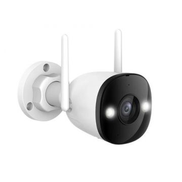 Camera supraveghere IP WiFi 6 cu iluminare duala IMOU Bullet 3 IPC-S3EP-5M0WE, 5 MP, 2.8 mm, IR/lumina alba 30 m difuzor si microfon, sirena 110dB, slot card, PoE (Alb)