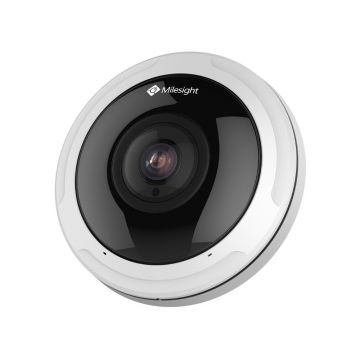 Camera supraveghere panoramica IP Fisheye Milesight MS-C8274-PA, 4K, 1.5 mm, IR 15 m, microfon, slot card, PoE, auto tracking