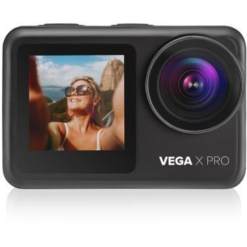 Camera Video Sport Vega X Pro WiFi Display LTPS Waterproof Micro SD/SDHC/SDXC Stabilizare Video Slow-Motion Time Lapse Microfon Negru