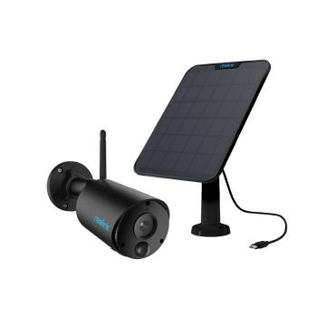 Kit camera supraveghere wireless WiFi Reolink Argus ECO, 2 MP, IR 10 m, 5200 mAh, slot card, PIR, microfon + panou solar negru