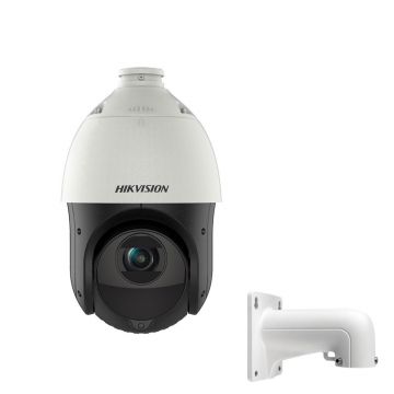 Camera de supraveghere Speed Dome IP Hikvision AcuSense DS-2DE4425IW-DET5, 4 MP, IR 100 m, 4.8-120 mm, 25x, slot card + suport