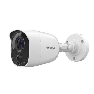 Camera supraveghere de exterior Hikvision DS-2CE11H0T-PIRLPO, 5 MP, IR 20 m, 2.8 mm, stroboscop
