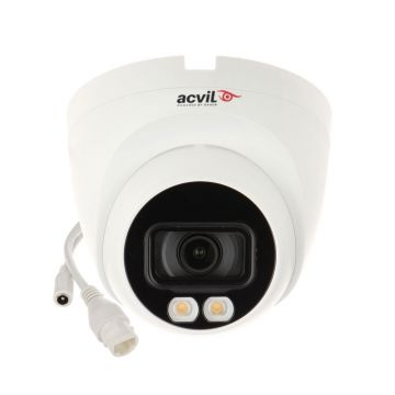 Camera supraveghere IP Dome Acvil Full Color ACV-IPDFC30-2M 2.0, 2 MP, lumina alba 30 m, 2.8 mm, slot card, microfon, PoE