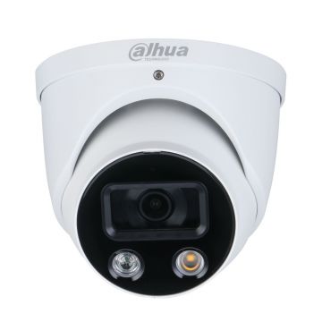 Camera supraveghere IP Dome Dahua Full Color Iluminare Dubla Active Deterrence TiOC WizSense IPC-HDW3549H-AS-PV-0280B-S3, 5 MP, lumina alba/IR 30 m, 2.8 mm, slot card, microfon