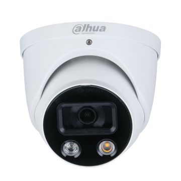 Camera supraveghere IP Dome Dahua Full Color WizSense IPC-HDW3249H-AS-PV-0360B, 2 MP, lumina alba 30 m, 3.6 mm, stroboscop, alarma auditiva, microfon, slot card