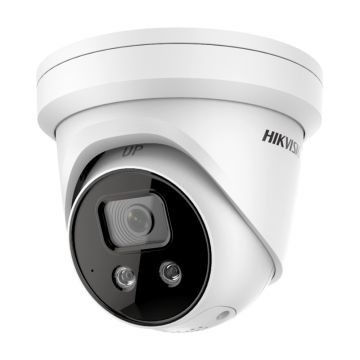 Camera supraveghere IP Dome Hikvision AcuSense DS-2CD2346G2-ISU/SL, 4 MP, IR 30 m, 2.8 mm, stroboscop, sirena, microfon