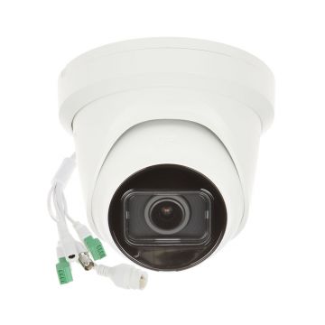 Camera supraveghere IP Dome Hikvision AcuSense DS-2CD2H43G2-IZS, 4 MP, IR 40 m, 2.8 - 12 mm, motorizat, slot card, PoE