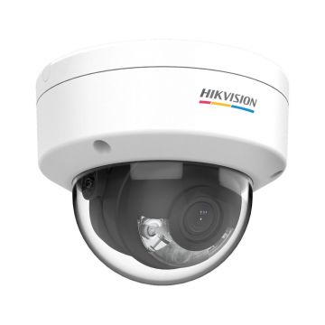 Camera supraveghere IP Dome Hikvision ColorVu DS-2CD1127G0-LUF(D), 2 MP, lumina alba 30 m, 2.8 mm, microfon, slot card, PoE