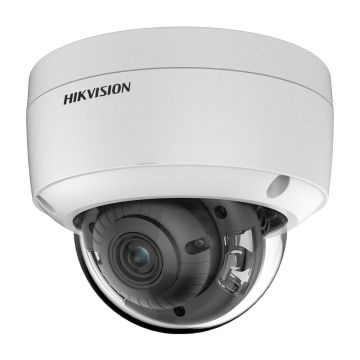 Camera supraveghere IP Dome Hikvision ColorVu DS-2CD2147G2-LSU(2.8MM)(C), 4 MP, 2.8 mm, lumina alba 30 m, PoE, microfon, slot card