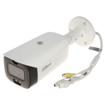 Camera supraveghere IP exterior Active Deterrence Dahua TiOC WizSense IPC-HFW3849T1-AS-PV-0280B-S3, 8 MP, lumina alba / IR 30 m, 2.8 mm, slot card, microfon, sirena