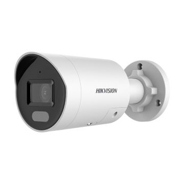 Camera supraveghere IP exterior Hikvision ColorVu DS-2CD2047G2-LUSLC, 4 MP, 2.8 mm, lumina alba 40 m, PoE, slot card, microfon, difuzor, stroboscop, sirena