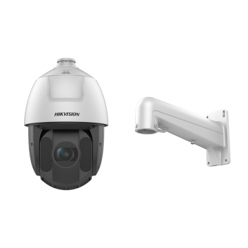 Camera supraveghere IP Speed Dome PTZ Hikvision DarkFighter AcuSense DS-2DE5425IW-AET5, 4 MP, IR 150 m, 4.8 - 120 mm, motorizat, 25x, slot card + suport