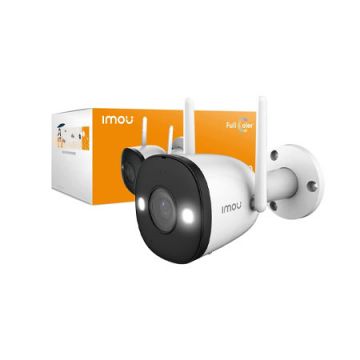 Camera supraveghere wireless IP WiFi Full Color Imou Bullet 2 Pro Active Deterrence IPC-F46FEP, 4 MP, IR/LED alb 30 m, 2.8 mm, microfon
