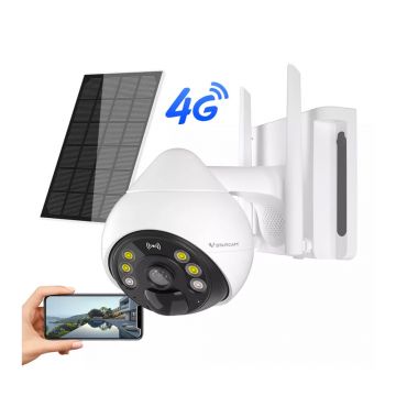 Camera supraveghere GSM 4G VStarcam BG69-TZ, 2 MP, 4 mm, lumina alba/IR 15 m, acumulator 10.000 mAh, microfon, slot card + panou solar