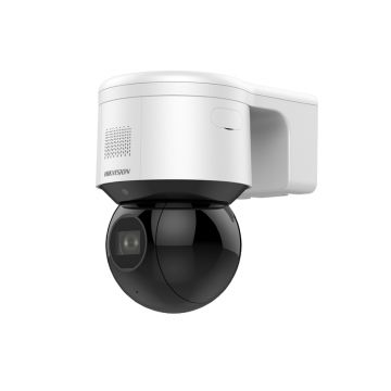 Camera supraveghere wireless IP WiFi Mini Speed Dome PTZ Hikvision DS-2DE3A404IW-DE-W(S6), 4 MP, IR 50 m, lumina alba 6 m, 2.8 - 12 mm, motorizat, slot card, microfon, PoE, 16x