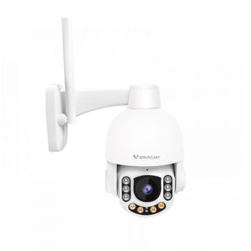 Camera supraveghere wireless IP WiFi Speed Dome Vstarcam CS65-X5, 2 MP, IR 20 m, 3.5 - 9.5 mm, microfon, stroboscop, sirena, slot card