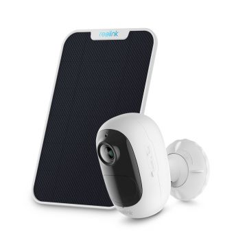 Camera supraveghere wireless WiFi Reolink Argus 2E, 2 MP, IR 10 m, PIR, 5200 mAh, slot card, microfon, sirena + panou solar