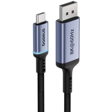 Cablu video Baseus USB-C - DisplayPort Male, 2 m, Negru