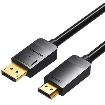 Cablu video Vention DisplayPort Male - HDMI Male, 3 m, negru