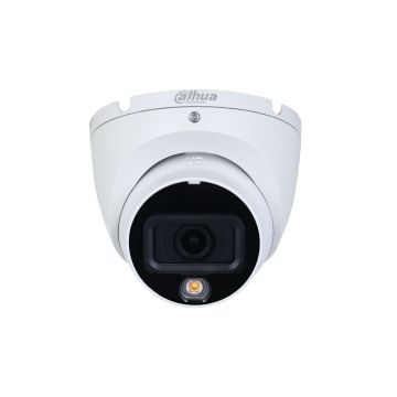 RESIGILAT - Camera supraveghere Dome cu iluminare duala Dahua HAC-HDW1500TLM-IL-A-0280B-S2, 5 MP, IR/lumina alba 20 m, 2.8 mm, microfon