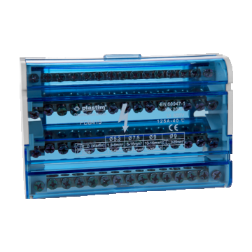 Bloc de distributie electrica, 4x15 poli, 125A - Plastim PDB415