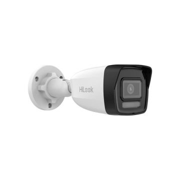 Camera supraveghere IP exterior cu iluminare duala Hikvision HiLook Smart Hybrid Light IPC-B120HA-LU, 2 MP, 2.8 mm, IR / lumina alba 30 m, microfon, detectie persoane/vehicule, PoE