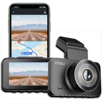 Camera video auto IMOU S800, 4K UHD (3840x2160), 30 fps, Ecran 3inch, Unghi de vizualizare 123 grade, Microfon si difuzor incorporat, IP52 (Negru)