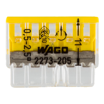Conector compact de imbinare, 5 fire, max. 2.5 mmÂ² (100 buc.) - WAGO 2273-205