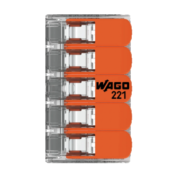 Conector derivatie 5 fire, max. 4 mmÂ² (25 buc.) - WAGO 221-415