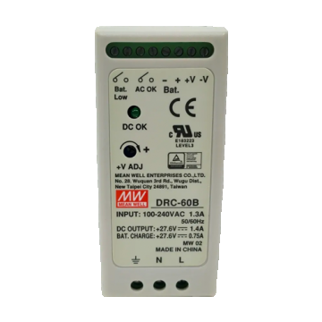 Sursa de alimentare in comutatie, 27.6V / 1.4A + 0.75A, sina DIN, backup - MEAN WELL DRC-60B Sursa de alimentare in comutatie, 27.6V / 1.4A + 0.75A, sina DIN, backup - MEAN WELL DRC-60B