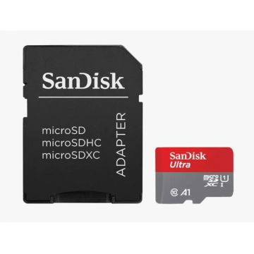 Card de Memorie Micro 64GB, clasa 10, include adaptor SD - SanDisk SDSQUAB-064G-GN6MA