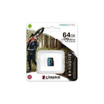 Card de Memorie MicroSD Card Kingston Canvas GO Plus, 64GB, Class 10